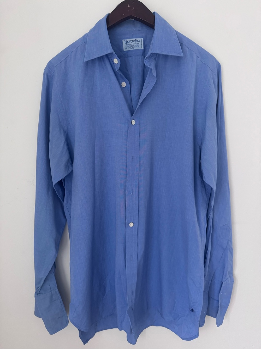 Hilditch & Key Classic Long-Sleeve Men’s Dress Shirt in Blue